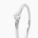 Solitaire  Natalia Platine Blanc Diamant - Bagues solitaires Femme | Histoire d&rsquo;Or