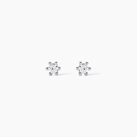 Boucles D'oreilles Puces Allison Argent Blanc Oxyde De Zirconium - Boucles d'oreilles fantaisie Femme | Histoire d&rsquo;Or