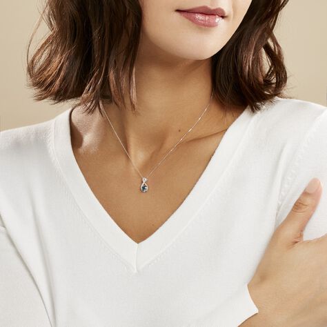 Collier Augusta Or Blanc Topaze Et Oxyde De Zirconium - Colliers Femme | Histoire d’Or