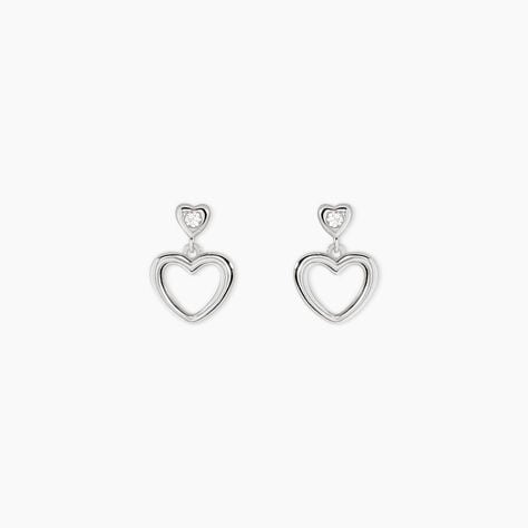 Boucles D'Oreilles Pendantes Floryne Argent Blanc Oxyde De Zirconium - Boucles d'oreilles fantaisie Femme | Histoire d&rsquo;Or