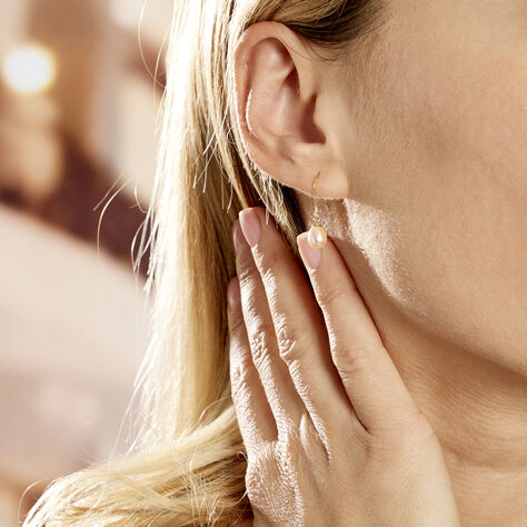 Boucles D'oreilles Pendantes Baroque Or Jaune Perles De Culture - Boucles d'oreilles pendantes Femme | Histoire d’Or