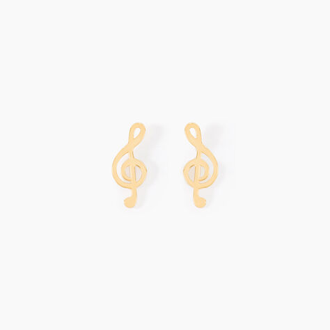 Boucles D'oreilles Puces Bayram Musique Or Jaune - Clous d'oreilles Femme | Histoire d’Or