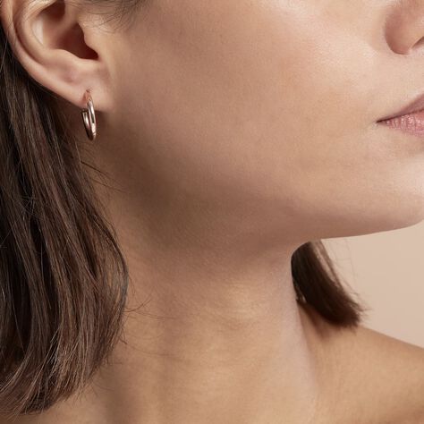 Créoles Argent Rose Olympia - Boucles d'oreilles créoles Femme | Histoire d’Or