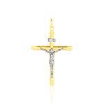 Pendentif Damian Croix Or Bicolore - Pendentifs Bapt&ecirc;me Famille | Histoire d&rsquo;Or