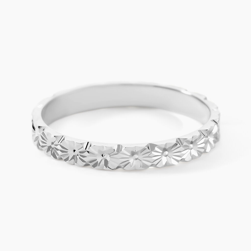 Alliance Fleur Or Blanc - Alliances Unisex | Histoire d&rsquo;Or