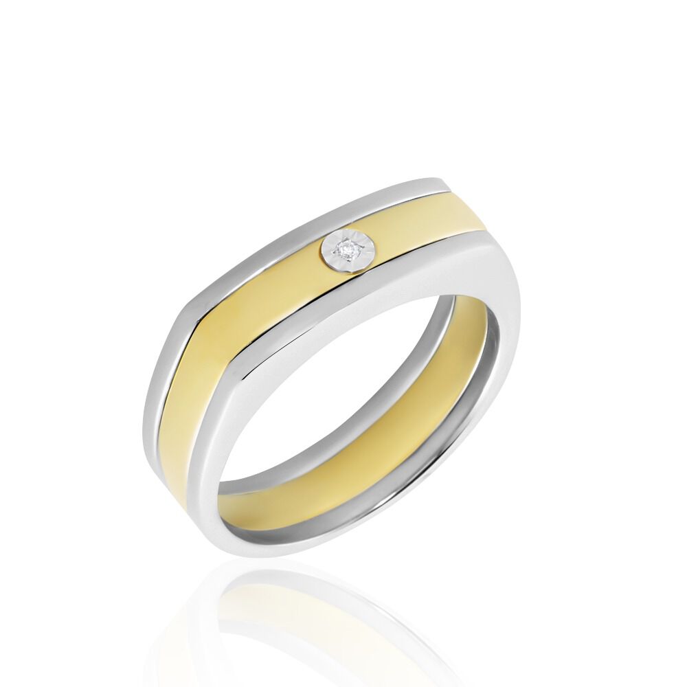 Bague argent online diamant homme