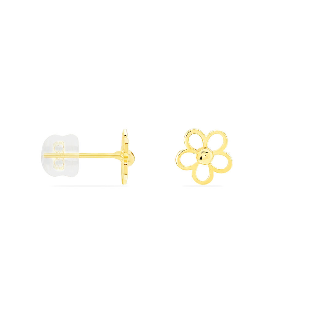 Boucles D'oreilles Puces Philine Fleur Or Jaune - Clous d'oreilles Famille | Histoire d&rsquo;Or