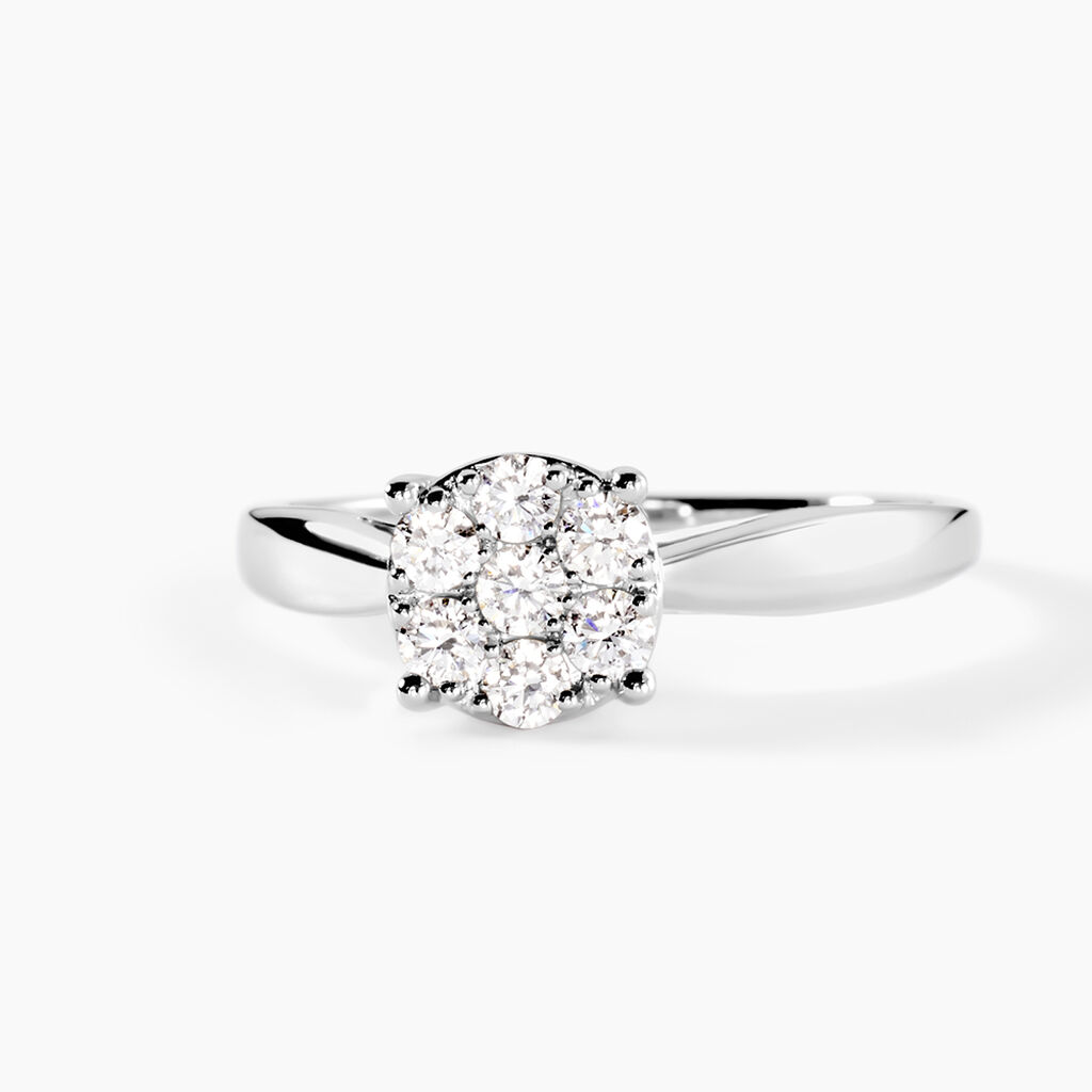 Bague Charlene Platine Blanc Diamant - Bagues avec pierre Femme | Histoire d&rsquo;Or