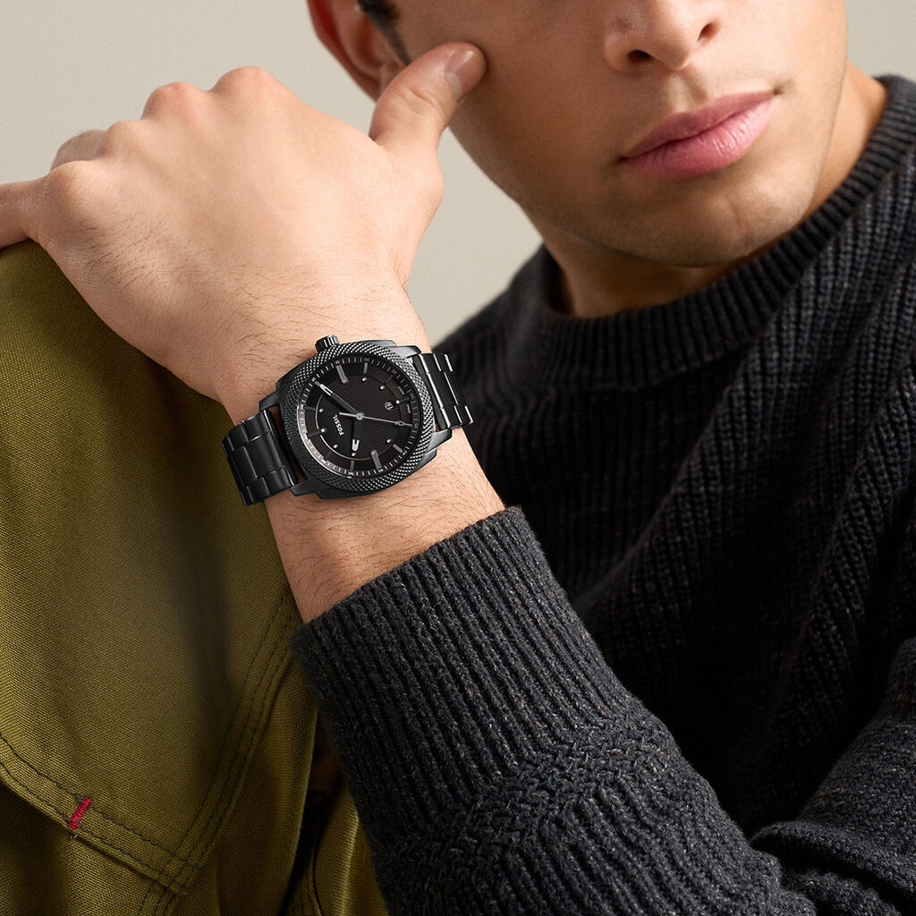 Montre Fossil Machine Noir - F&ecirc;te des p&egrave;res Homme | Histoire d&rsquo;Or