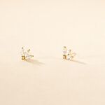 Boucles D'oreilles Puces Margret Or Jaune Oxyde De Zirconium - Clous d'oreilles Femme | Histoire d&rsquo;Or