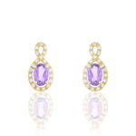 Boucles D'oreilles Pendantes Passion Or Jaune Amethyste Et Oxyde - Boucles d'oreilles pendantes Femme | Histoire d&rsquo;Or