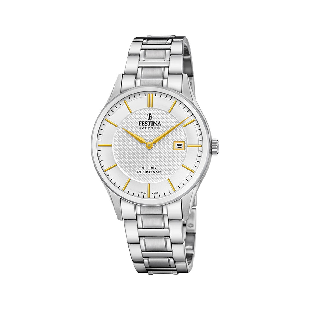 Montre Festina Swiss Made 40 Argenté - Nouveautés montres Homme | Histoire d’Or