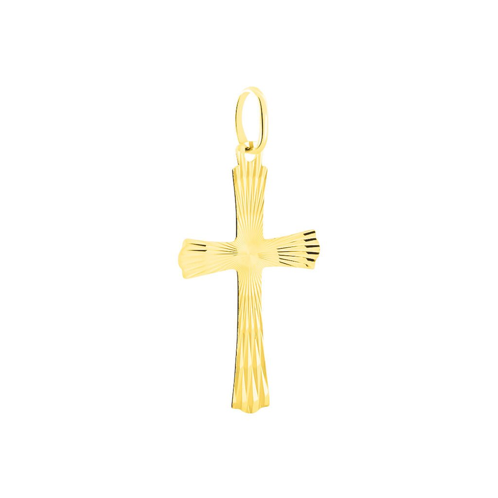 Pendentif Benny Croix Ciselee Or Jaune - Pendentifs Baptême Famille | Histoire d’Or