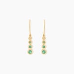 Boucles D'oreilles Pendantes Josephine Or Jaune Emeraude - Boucles d'oreilles pendantes Femme | Histoire d&rsquo;Or