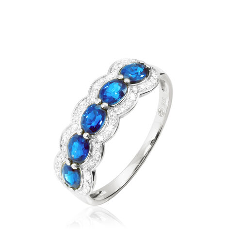 Bague Margaux Or Blanc Topaze Et Diamant - Bagues avec pierre Femme | Histoire d’Or