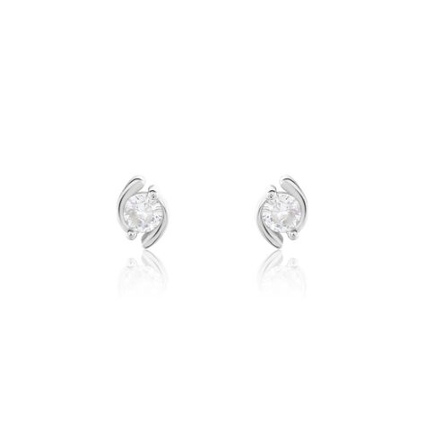 Boucles D'oreilles Puces Couteau Argent Blanc Oxyde De Zirconium - Boucles d'oreilles fantaisie Femme | Histoire d&rsquo;Or