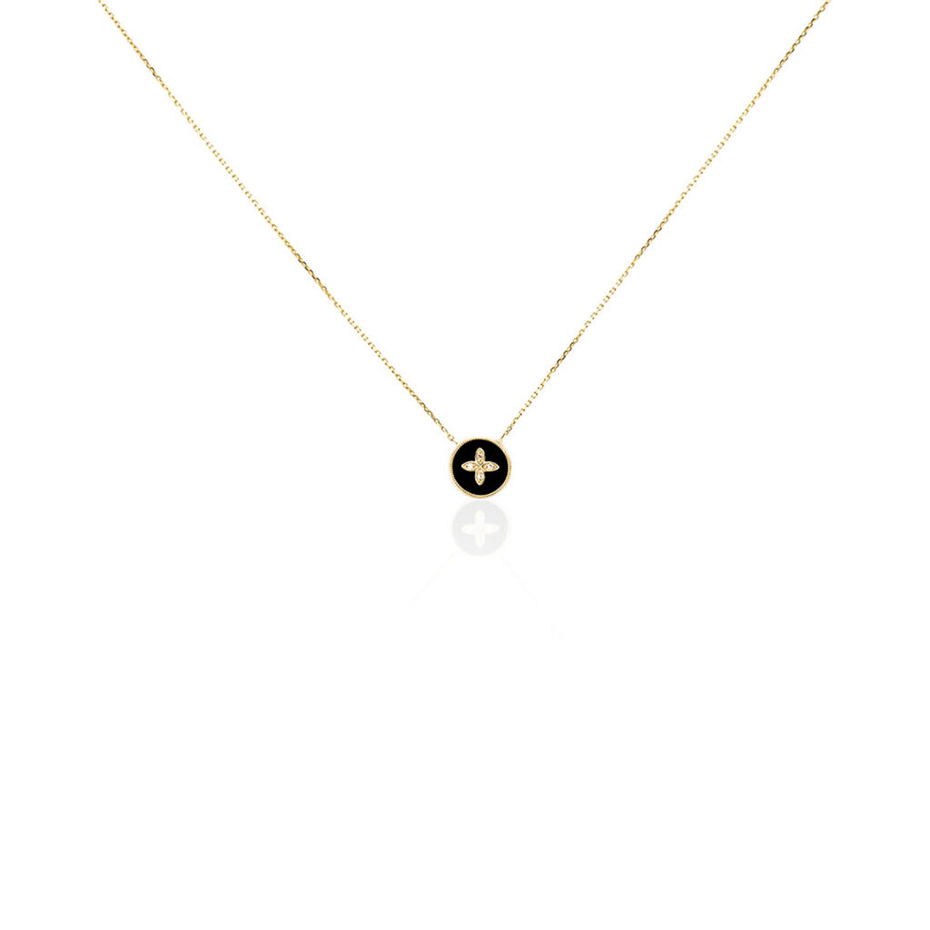 Collier Talisman Or Jaune Agate Diamant - Colliers Femme | Histoire d’Or