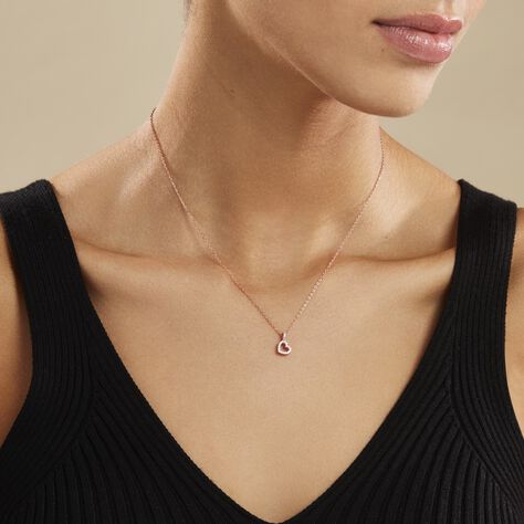 Collier Phanie Argent Rose Oxyde De Zirconium - Colliers Coeur Femme | Histoire d’Or