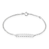 Bracelet Identité Esta Maille Forçat Or Blanc