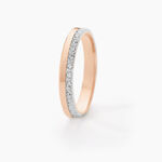 Alliance Fantaisie Diamantee Ruban Plat Or Bicolore - Alliances Unisex | Histoire d&rsquo;Or