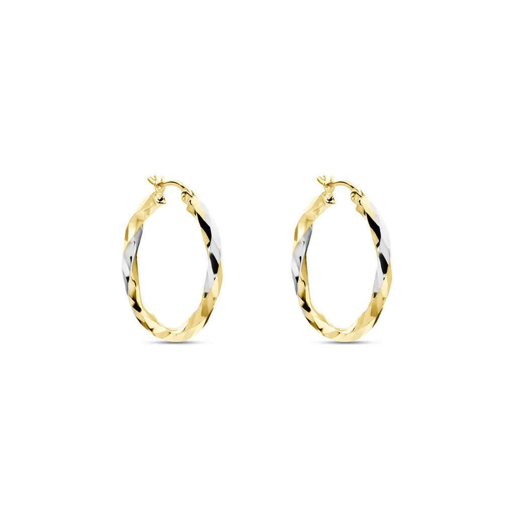 Créoles Ajinie Fil Rond Or Bicolore - Boucles d'oreilles créoles Femme | Histoire d’Or