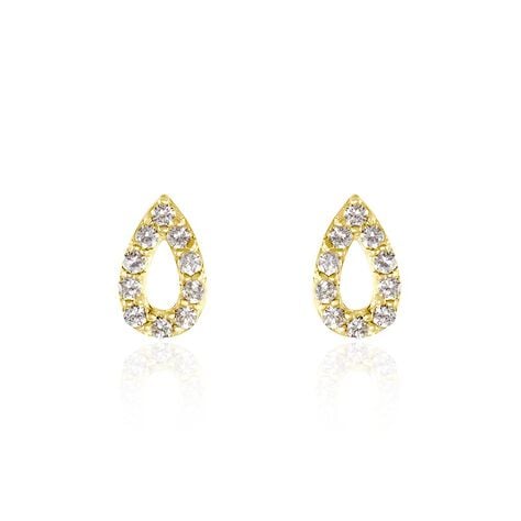 Boucles D'oreilles Puces Or Jaune Oxydes De Zirconium - Clous d'oreilles Femme | Histoire d’Or