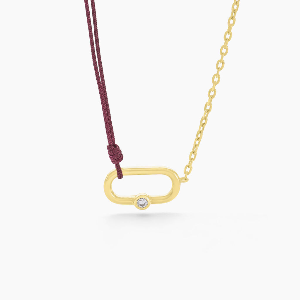 Collier Infini Pop Argent Jaune Oxyde De Zirconium - Colliers fantaisie Famille | Histoire d’Or