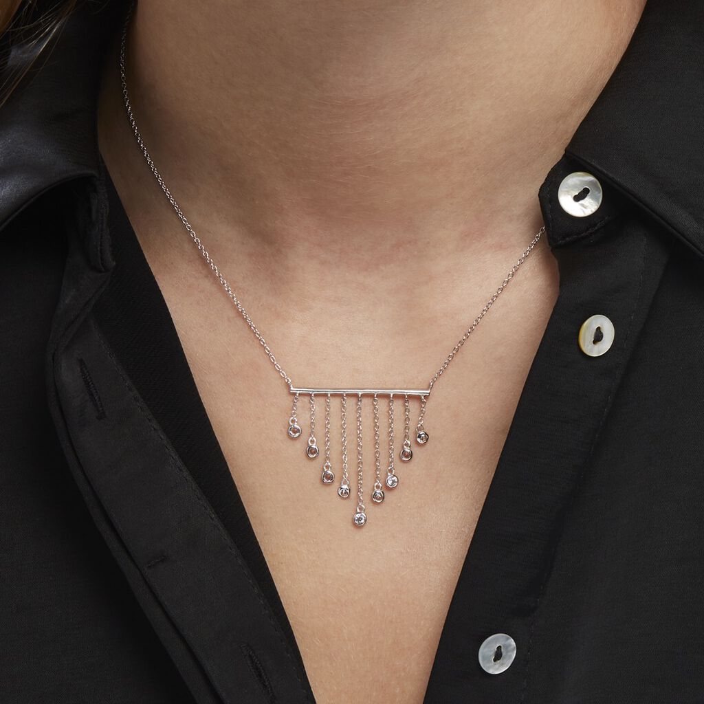 Collier Argent Blanc Edvard Oxydes De Zirconium - Colliers Femme | Histoire d’Or