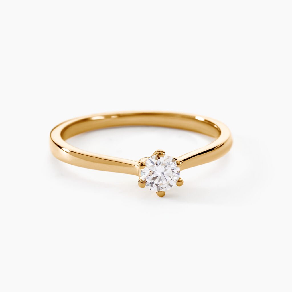 Bague Solitaire Athena Or Jaune Diamant - Bagues solitaires Femme | Histoire d’Or