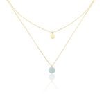 Collier Pampilles Color&eacute;es Or Jaune Amazonite - Colliers doubles et triples cha&icirc;nes Femme | Histoire d&rsquo;Or
