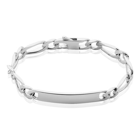 Bracelet Identit&eacute; Anilo Maille Alternee 1/1 Argent Blanc - Gourmettes Homme | Histoire d&rsquo;Or