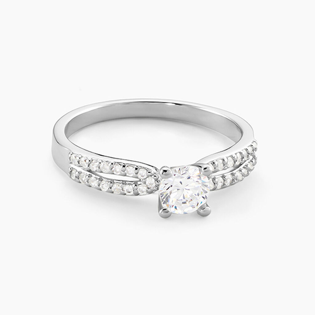 Bague Solitaire Solitea Argent Blanc Oxyde De Zirconium - Bagues solitaires Femme | Histoire d&rsquo;Or