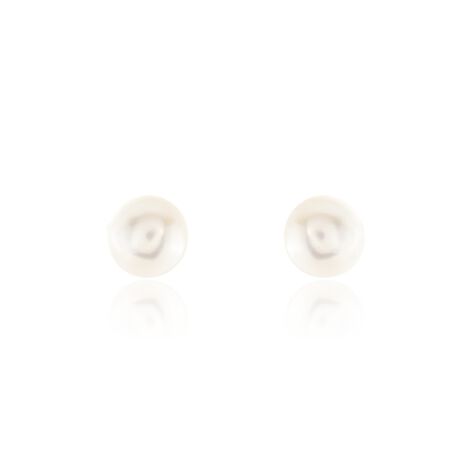 Boucles D'oreilles Puces Pascaloun Argent Perle De Culture - Boucles d'oreilles fantaisie Femme | Histoire d’Or