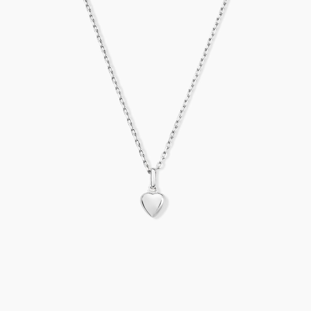 Pendentif Eudocie Coeur Lisse Or Blanc - Pendentifs Femme | Histoire d&rsquo;Or