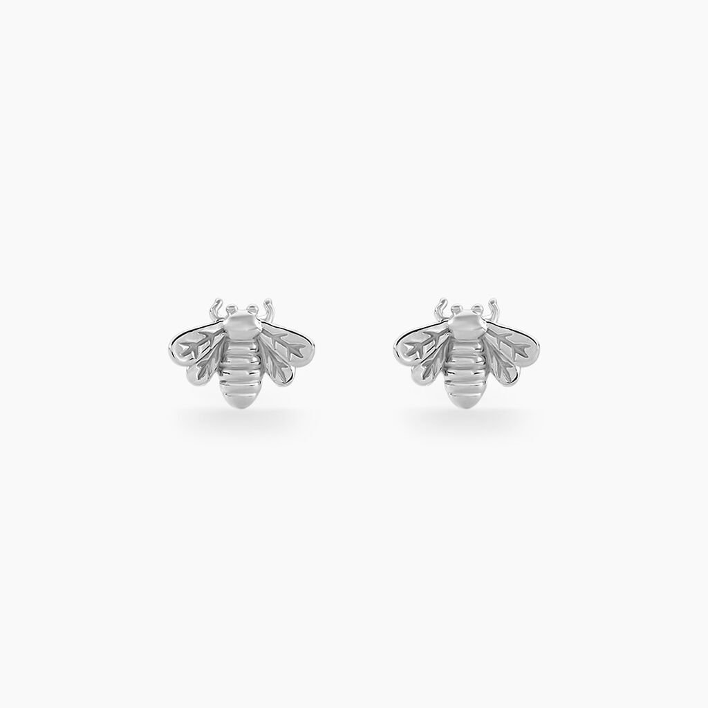 Boucles D'oreilles Puces Honey Argent Blanc - Boucles d'oreilles fantaisie Femme | Histoire d’Or