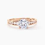 Bague Solitaire Arjuna Or Rose Oxyde De Zirconium - Bagues solitaires Femme | Histoire d&rsquo;Or