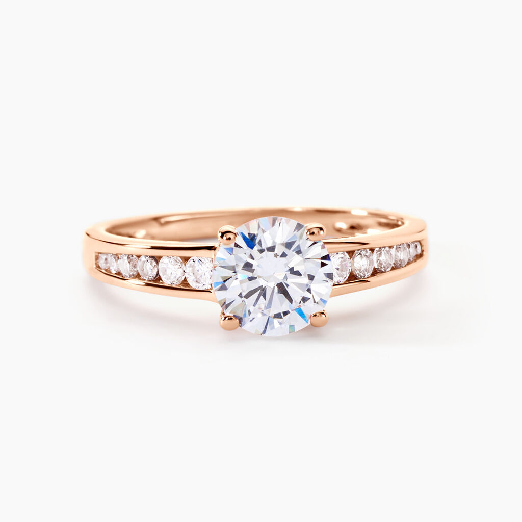 Bague Solitaire Arjuna Or Rose Oxyde De Zirconium - Bagues solitaires Femme | Histoire d’Or