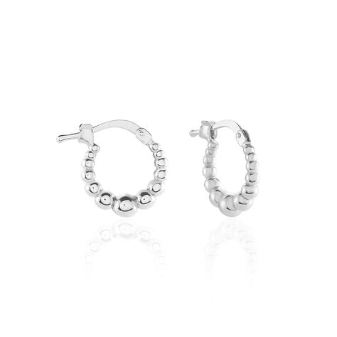 Créoles Sofia Argent Blanc - Boucles d'oreilles créoles Femme | Histoire d’Or