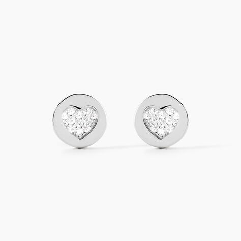 Boucles D'oreilles Puces Argent Blanc Chaker Oxydes De Zirconium - Boucles d'oreilles fantaisie Femme | Histoire d’Or
