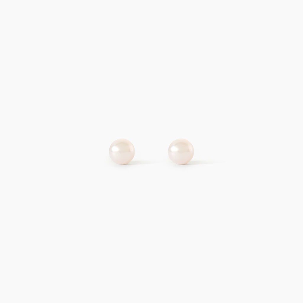 Boucles D'Oreilles Puces Bianca Or Jaune Perle De Culture - Clous d'oreilles Enfant | Histoire d&rsquo;Or