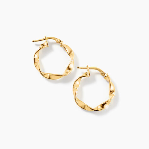 Cr&eacute;oles Falbala Argent Dor&eacute; A L'Or 750/1000 - Boucles d'oreilles cr&eacute;oles Femme | Histoire d&rsquo;Or