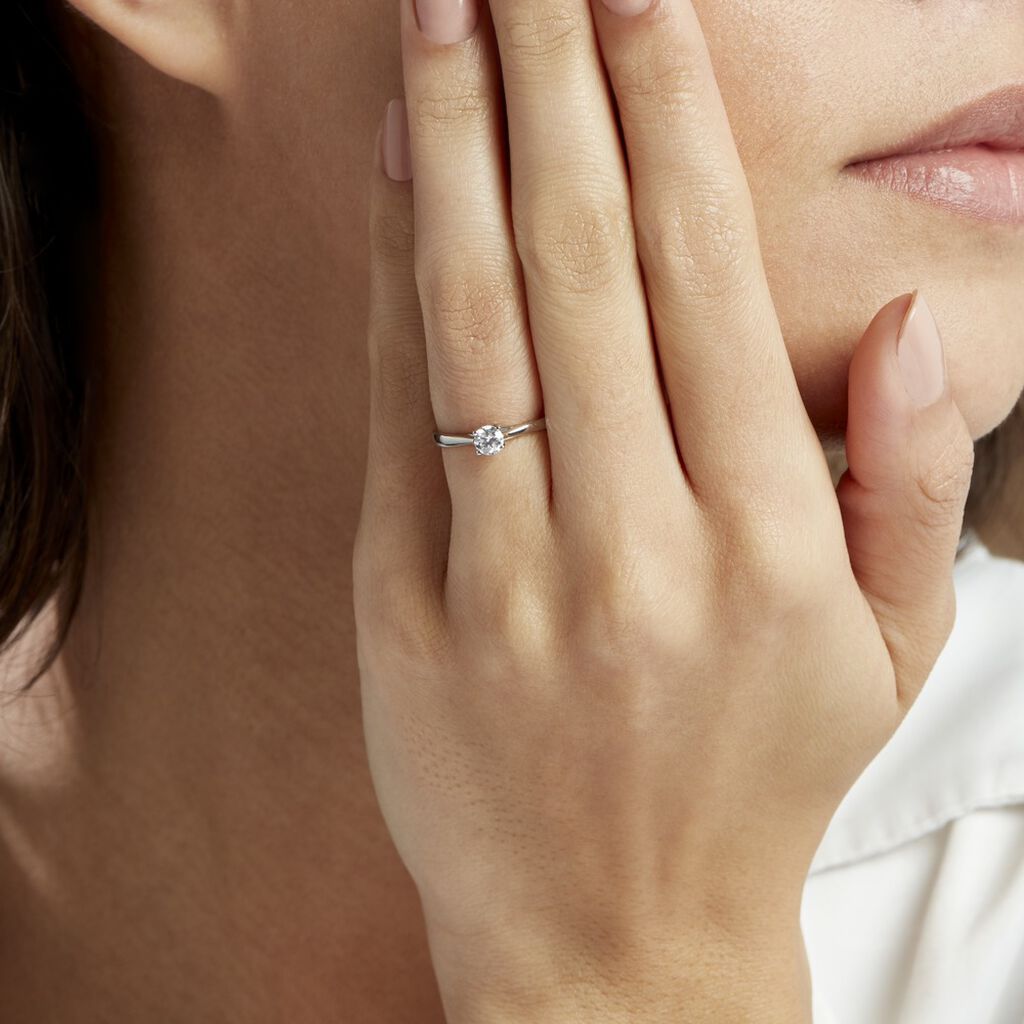 Bague Solitaire Victoria Platine Blanc Diamant - Bagues solitaires Femme | Histoire d’Or