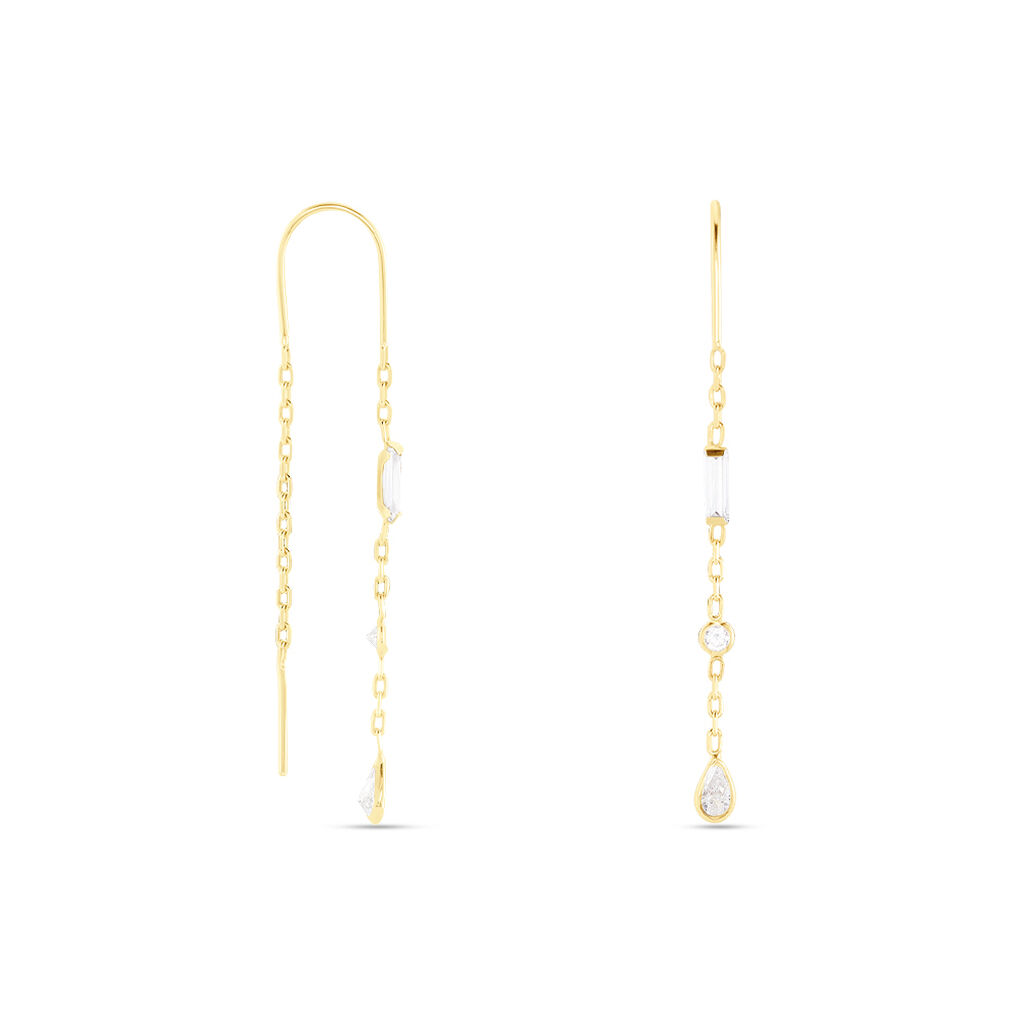 Boucles D'oreilles Pendantes Otso Or Jaune Oxyde De Zirconium - Boucles d'oreilles pendantes Femme | Histoire d’Or
