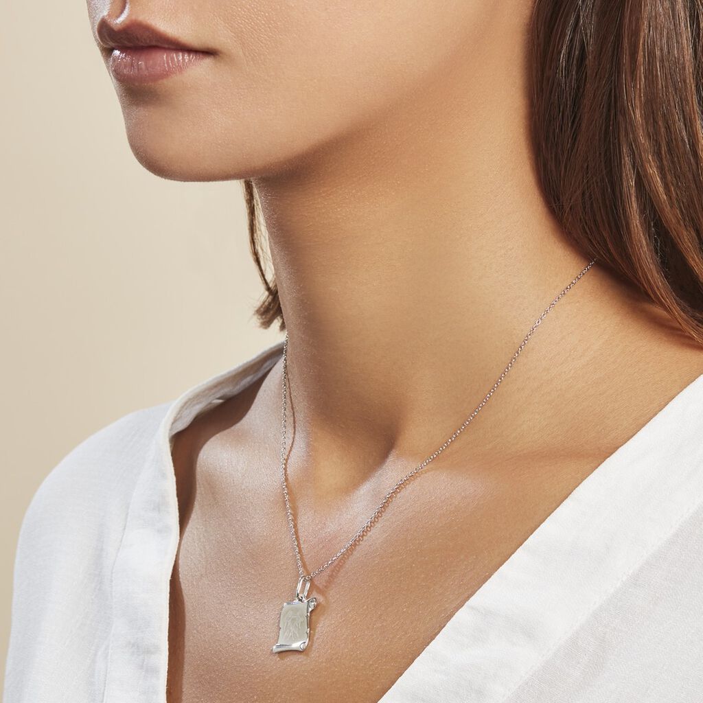 Pendentif Zodiaque Parchemin Argent Blanc - Pendentifs Zodiaque Famille | Histoire d’Or