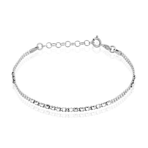 Bracelet Emna Argent Blanc Pierre De Synthese - Bracelets Femme | Histoire d’Or