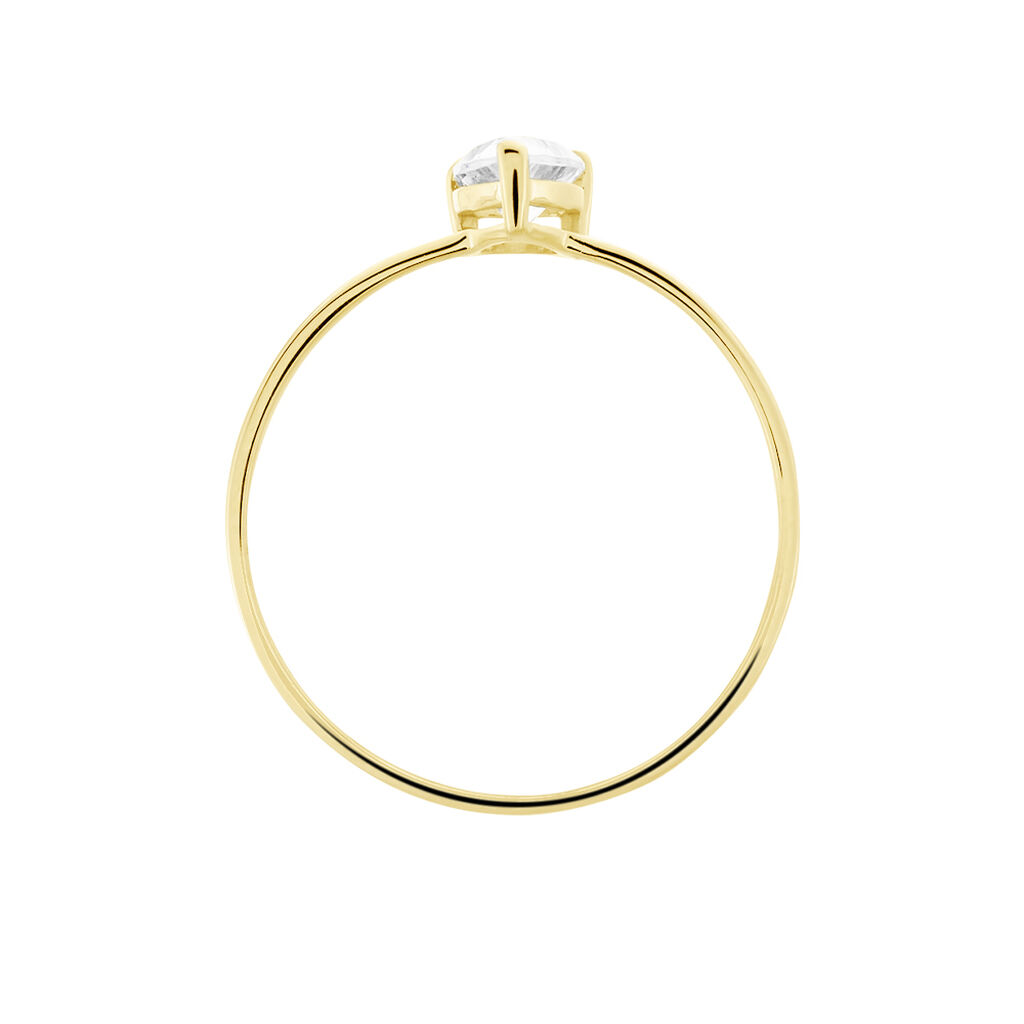 Bague Or Jaune Solitaire Harrietta Oxyde De Zirconium - Bagues solitaires Femme | Histoire d&rsquo;Or