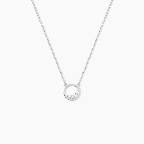 Collier Court Argent Blanc Vivence Oxyde De Zirconium - Ras de cou Femme | Histoire d’Or