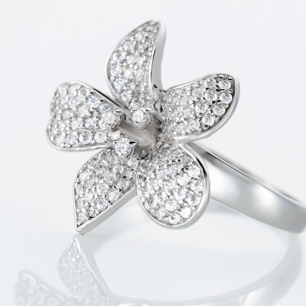 Bague Argent Blanc Catherine Oxydes De Zirconium - Bagues avec pierre Femme | Histoire d’Or