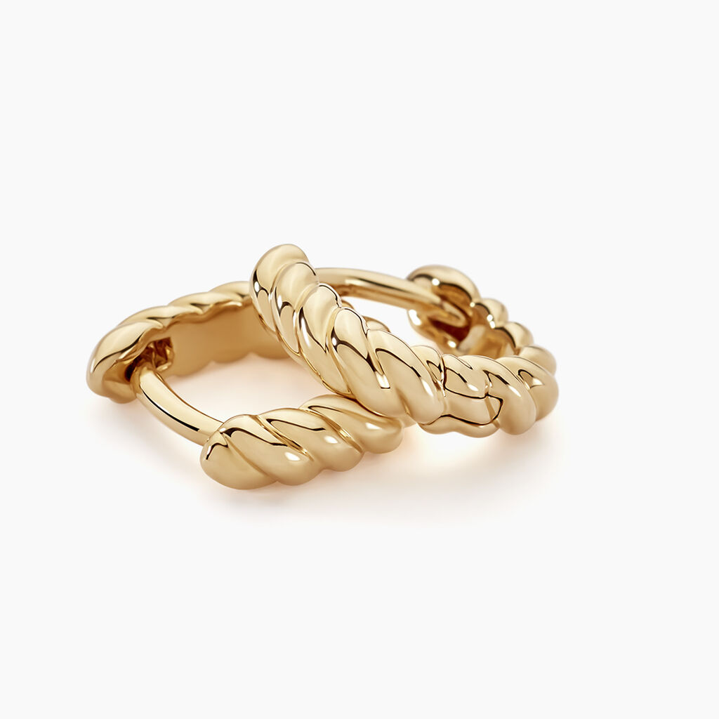 Créoles Liah Plaque Or Jaune - Boucles d'oreilles créoles Femme | Histoire d’Or