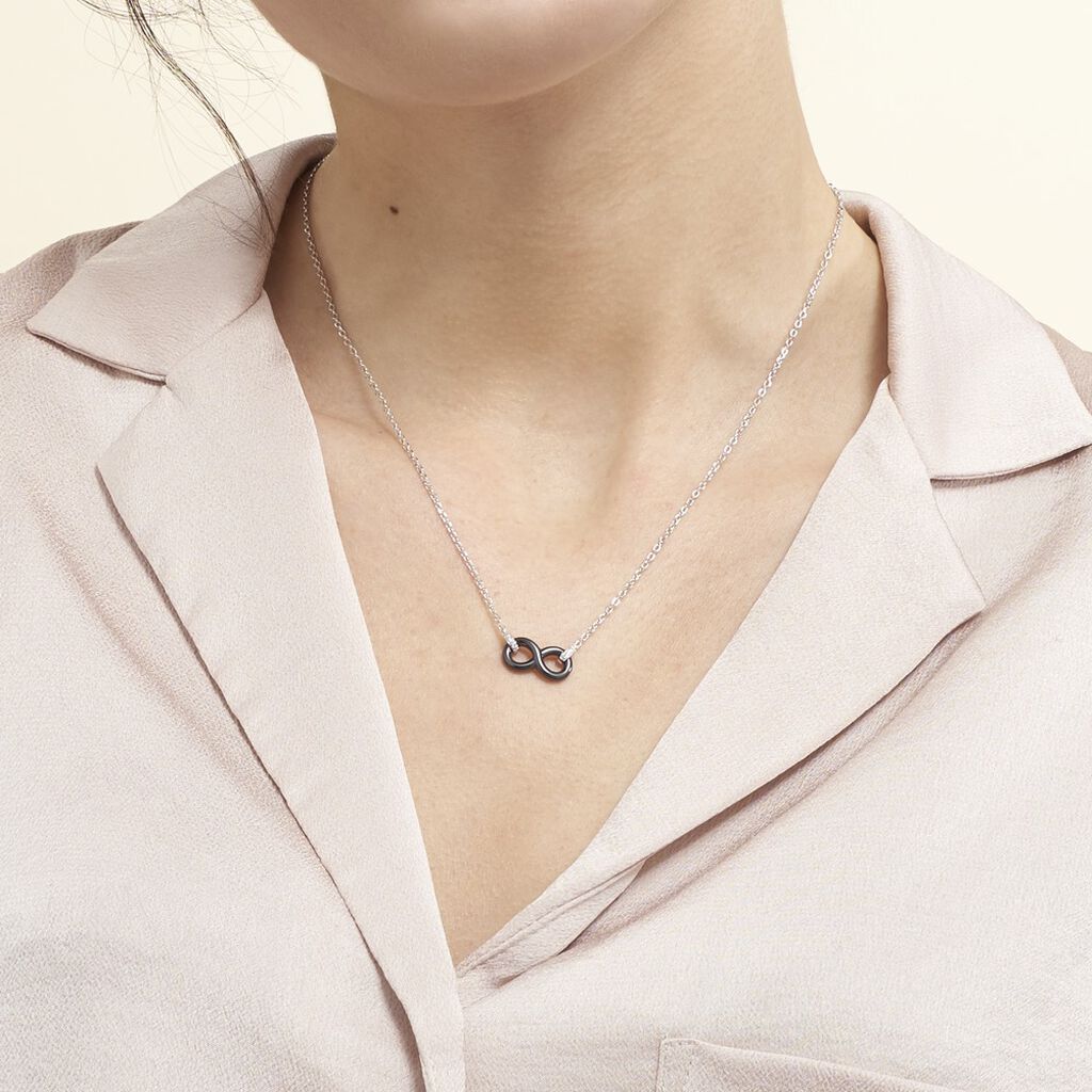 Collier Celinia Argent Blanc Céramique Et Oxyde De Zirconium - Colliers fantaisie Femme | Histoire d’Or